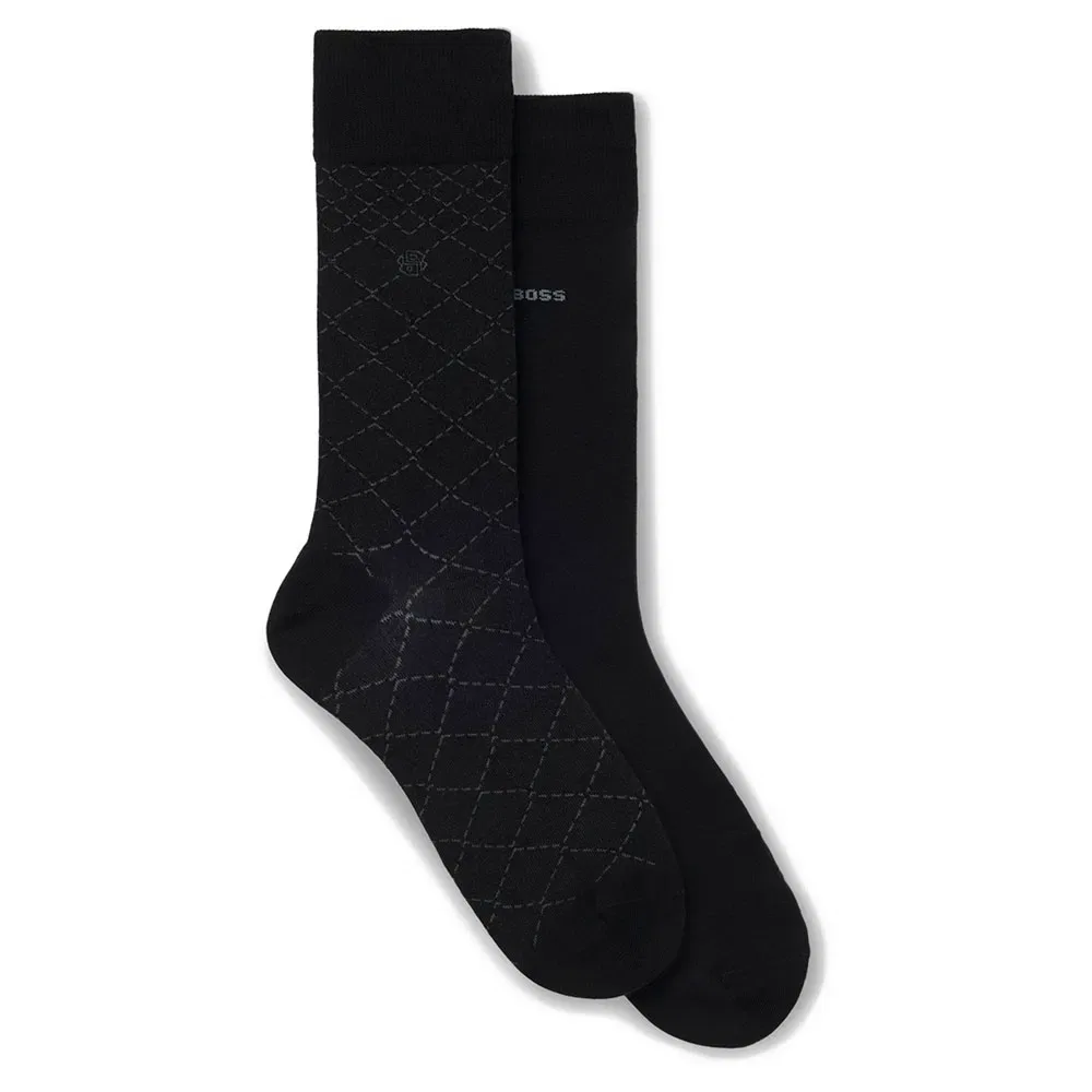 Носки длинные BOSS Mini Argyle 2 пары, черный
