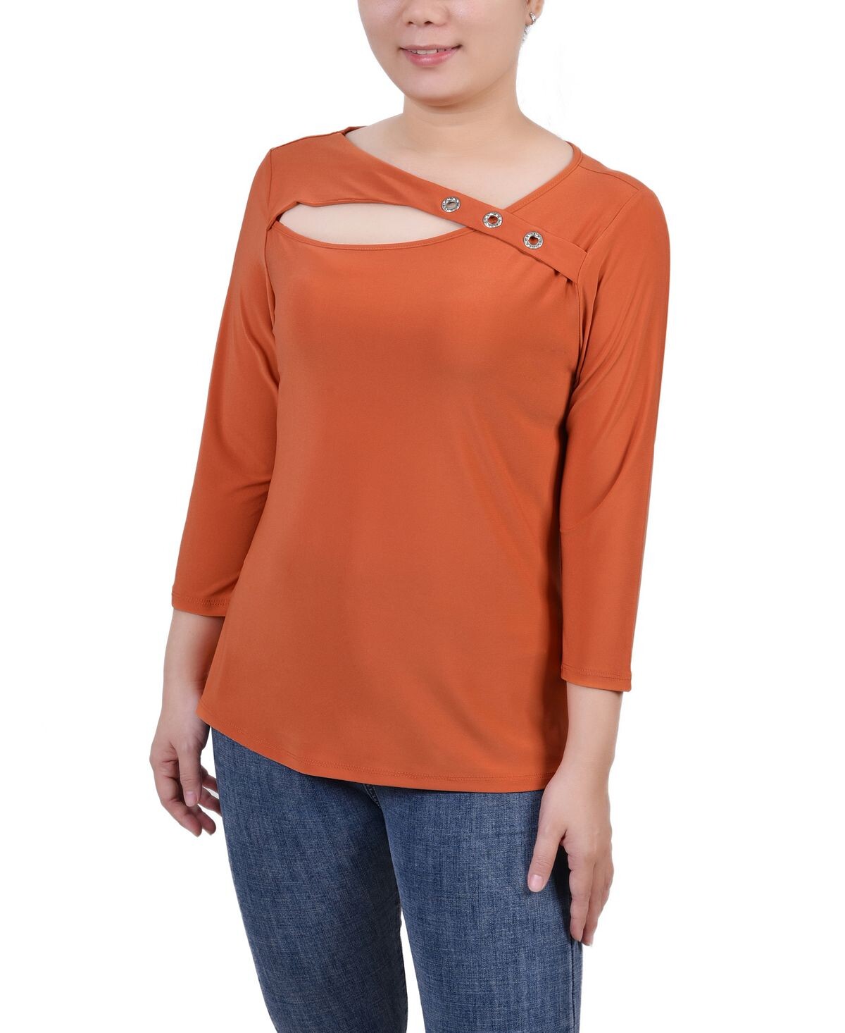 

Топ petite с вырезом на рукаве 3/4 NY Collection, мульти