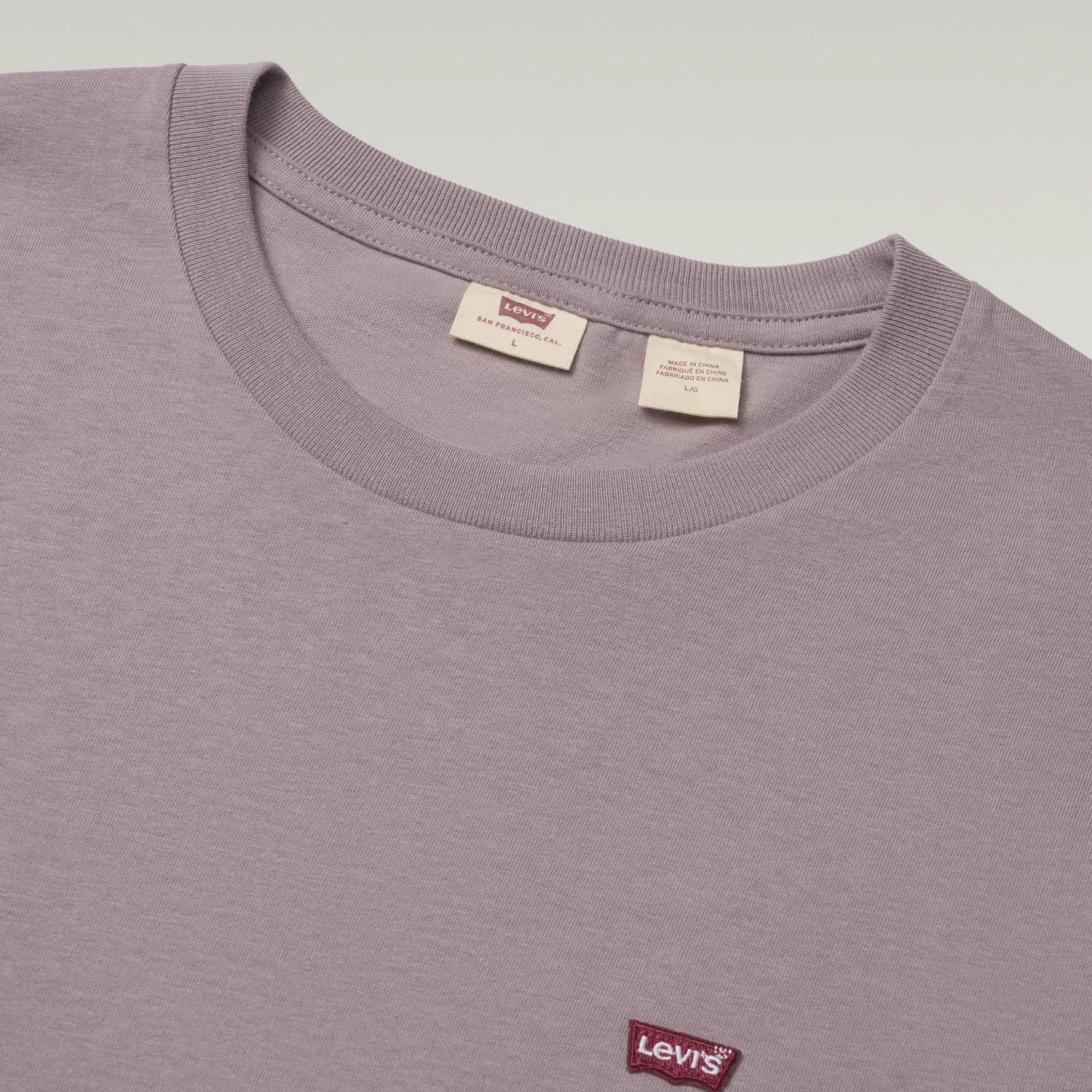 Футболка с круглым вырезом, свободный крой, Levis, Gray Purple — фото 4