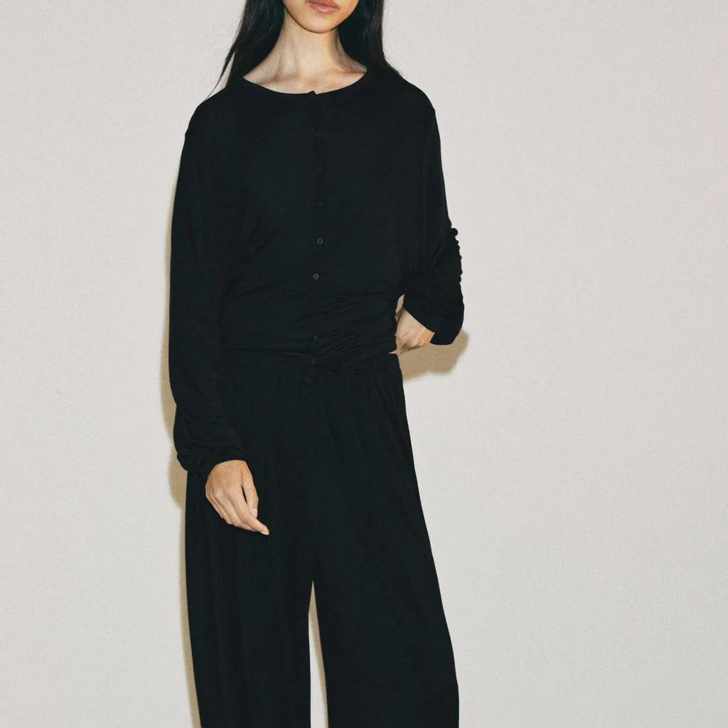 Женский свитер с круглым вырезом ZARA, Black — фото 4