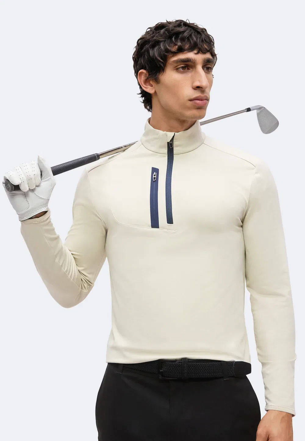 Футболка с застежкой-молнией до середины груди и длинными рукавами Polo Ralph Lauren, Basic Sand — фото 4