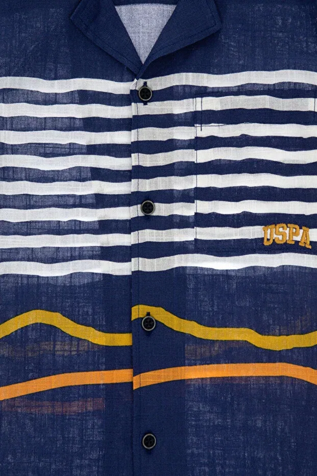 Детская рубашка для мальчиков хлопковая U.S. Polo Assn., Navy Blue — фото 3