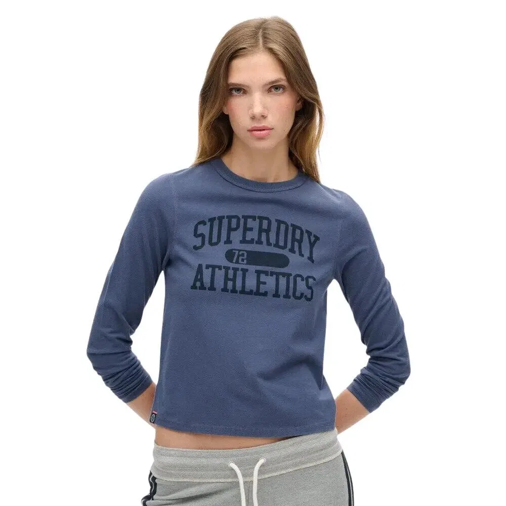 Женский лонгслив с принтом Athletic Essentials Ringer Superdry, Blau — фото 2
