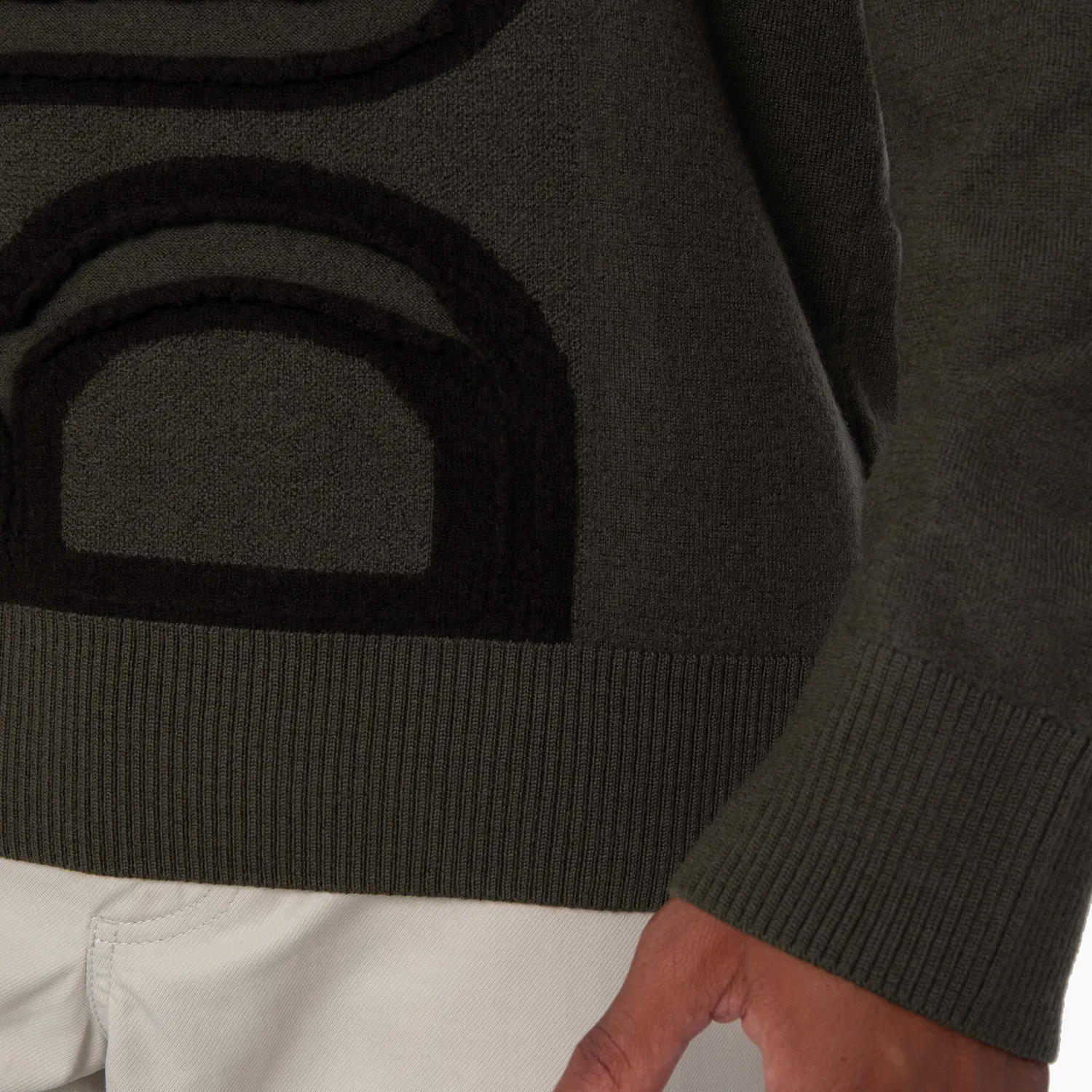 Свитер шерстяной свободного кроя с вышивкой логотипа Logo Embroidered Burberry, Shale — фото 2
