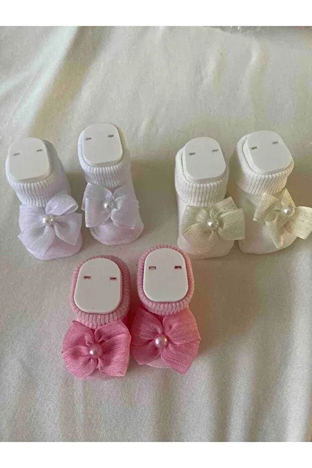 Детские носки с бантом 3 набора по 6 пар Baby Socks, Mixed — фото 3