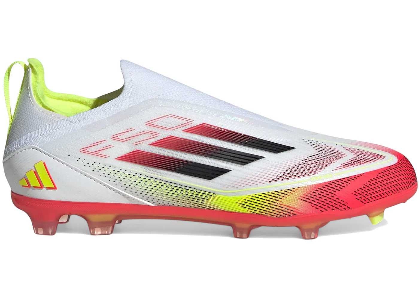 Детские бутсы без шнуровки Adidas F50 Elite Laceless FG, Cloud White Core Black Solar Yellow