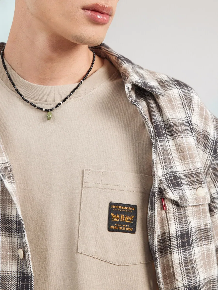 Футболка LEVI'S WORKWEAR светло-бежевого цвета — фото 3