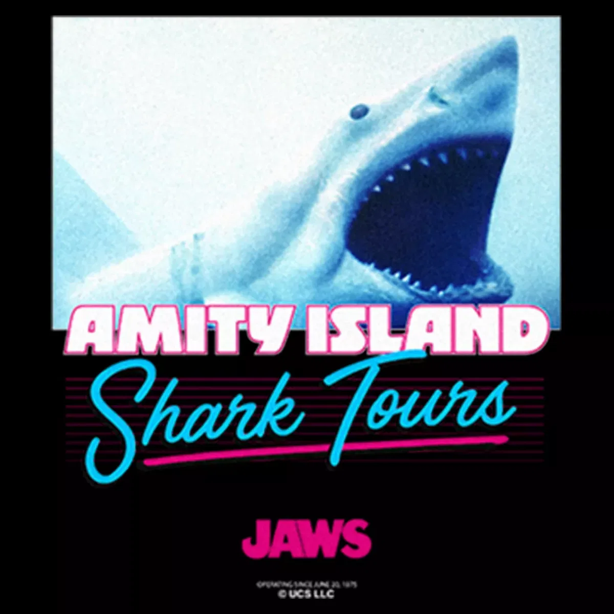 Детское боди для мальчиков с коротким рукавом JAWS Amity Island Shark Tours, Черный — фото 2