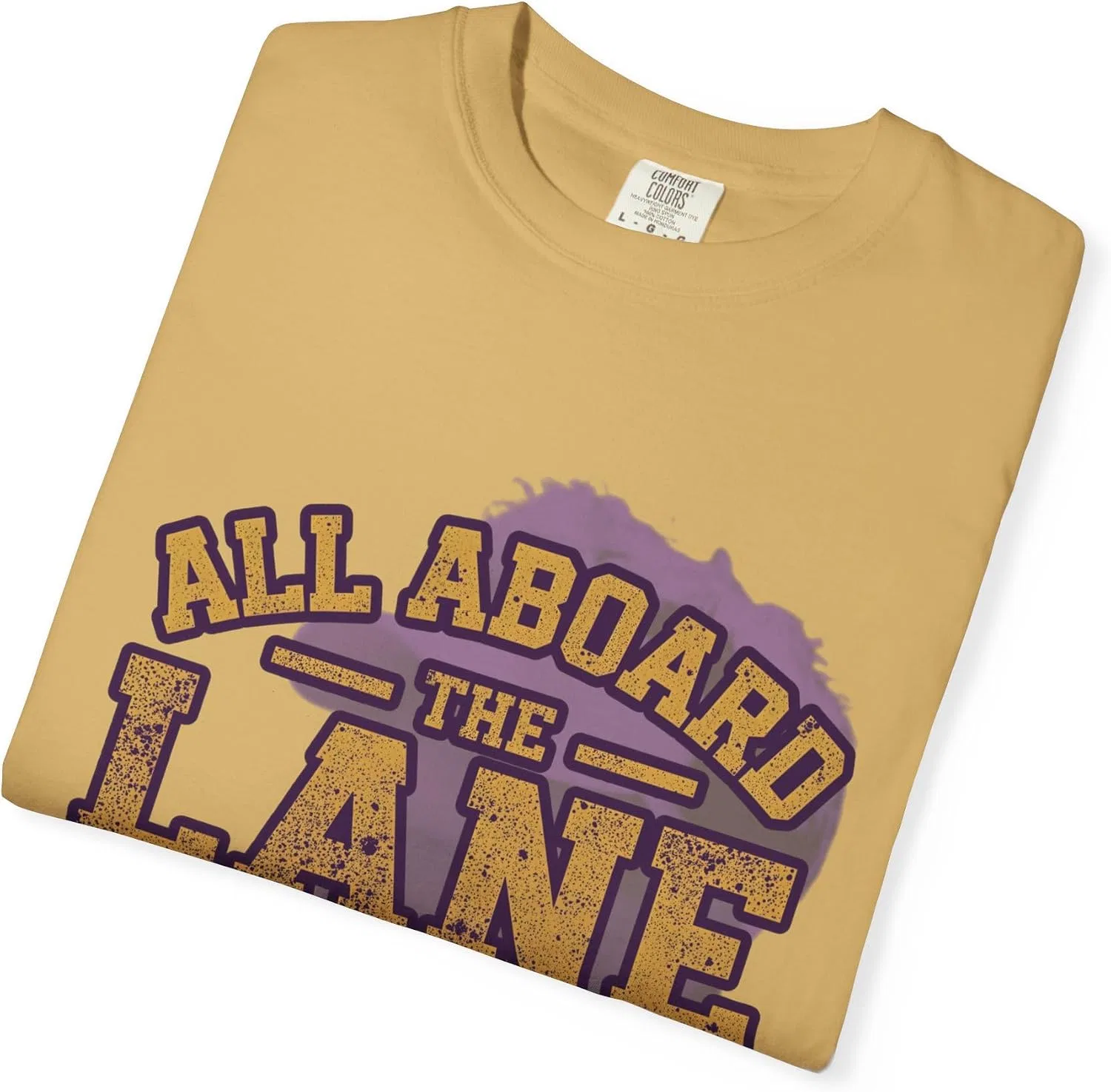 Женская футболка с принтом All Aboard The Lane Train, горчичный — фото 4