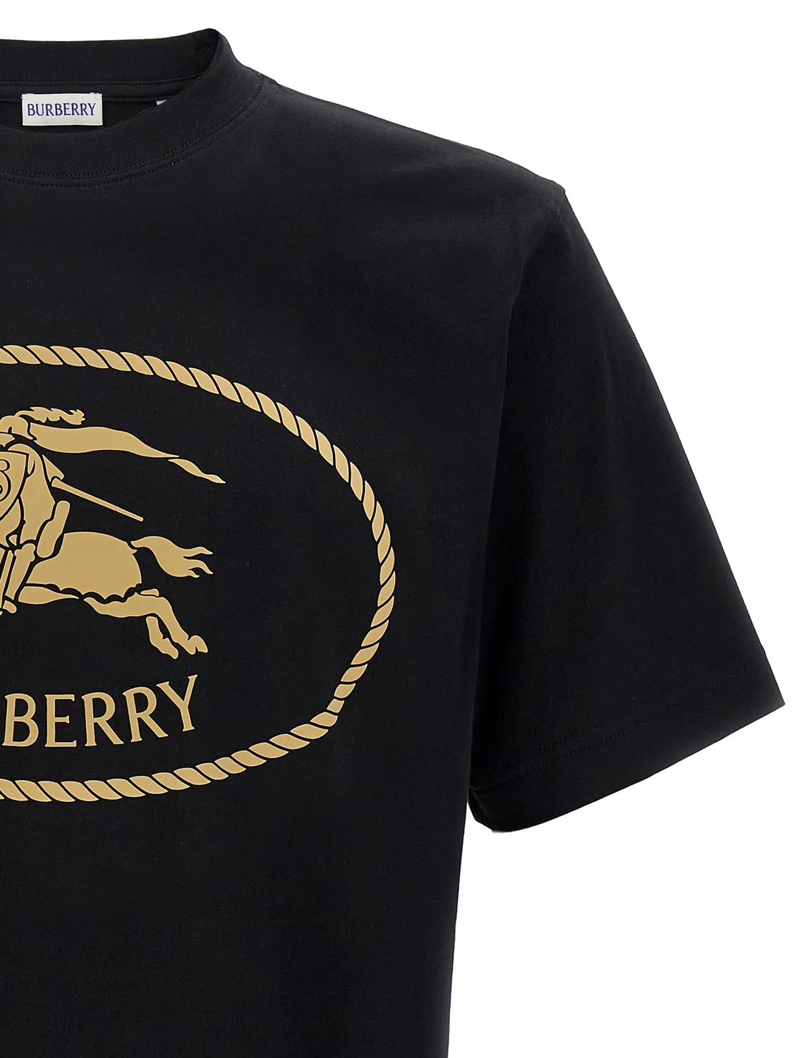 Мужская футболка с принтом Knight Stamp Burberry, Black — фото 3