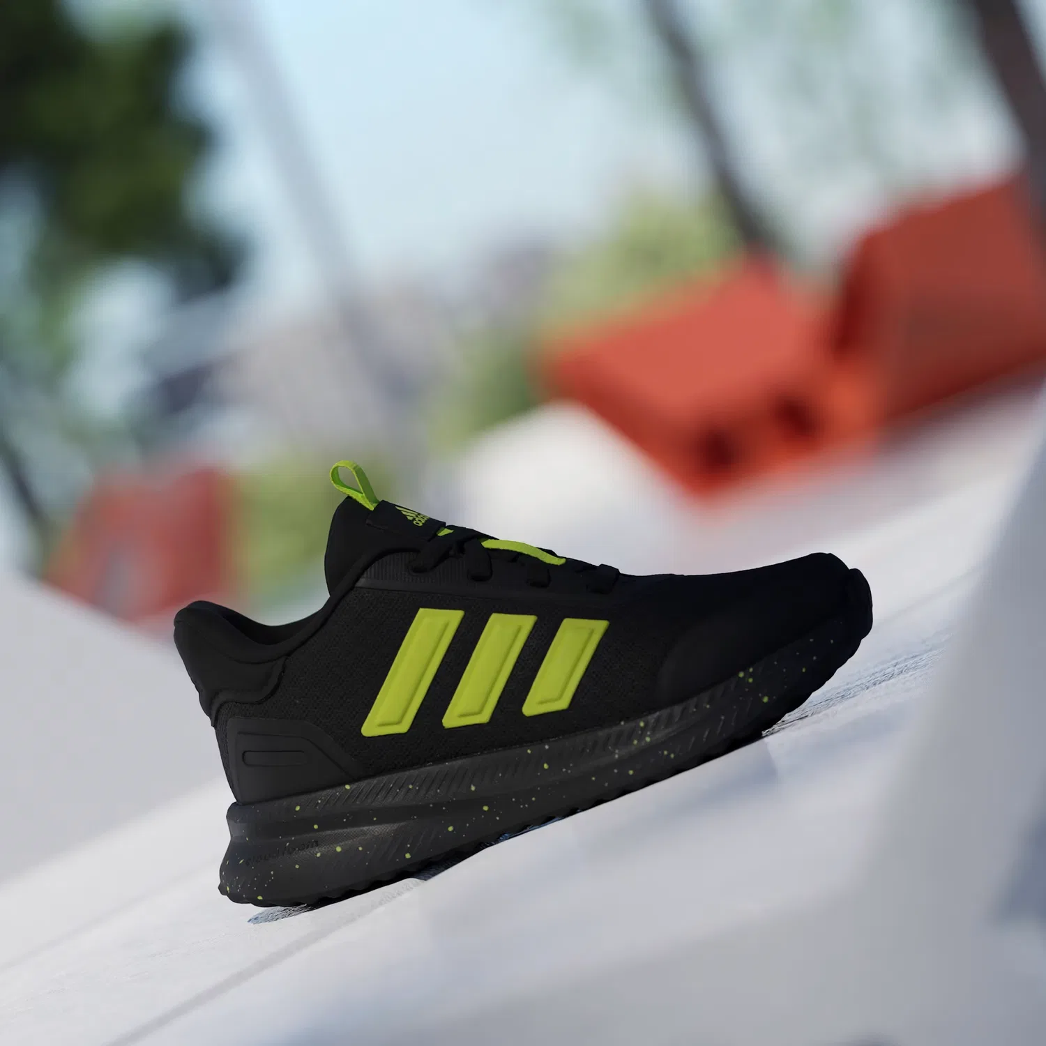 Детские кроссовки с сетчатым верхом X_PLRPATH Adidas Sportswear, черный/solar slime/solar slime — фото 3