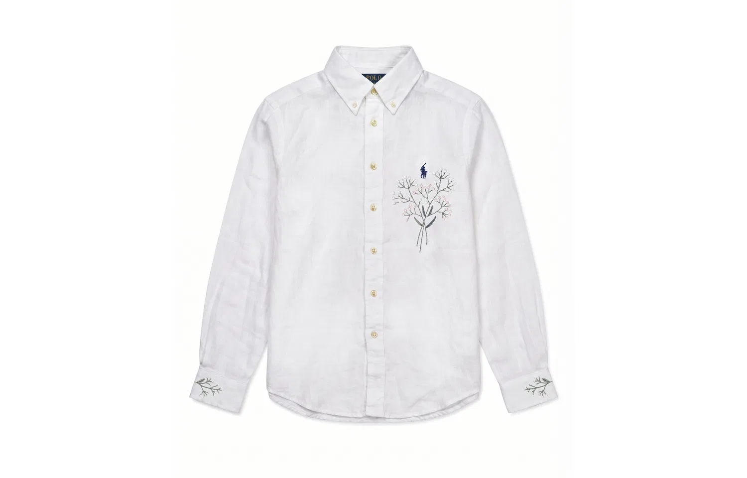 Детская рубашка с воротником, тонкая, Polo Ralph Lauren, Small Daisy — фото 3