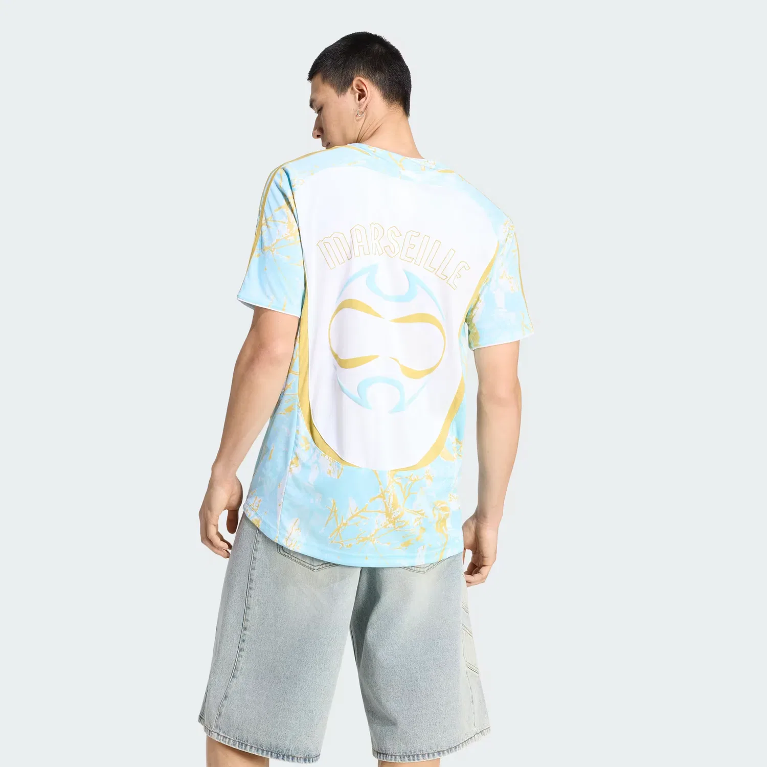Мужская футболка с графическим принтом Graphic Jersey France Adidas Originals, белый/pyrite/icey blue — фото 2