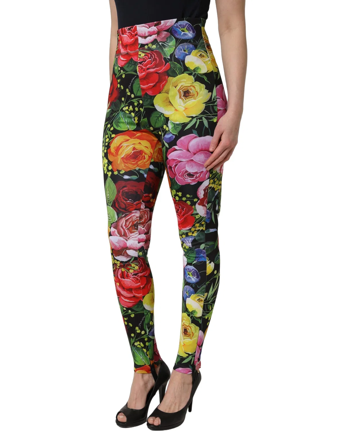 Женские леггинсы с цветочным принтом Dolce & Gabbana, Multicolor — фото 4
