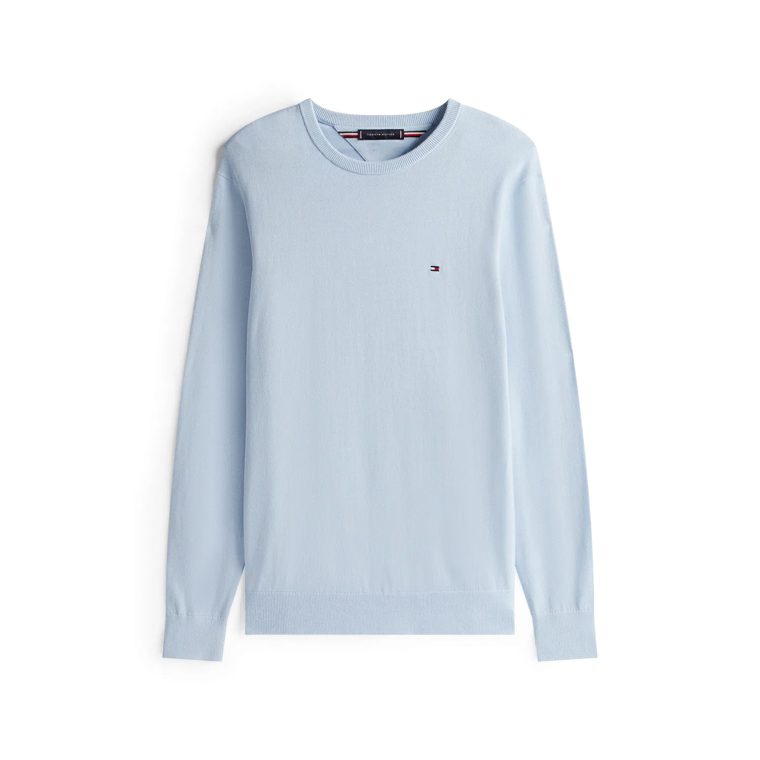 Мужской хлопковый свитер с круглым вырезом Tommy Hilfiger, Breezy Blue — фото 3