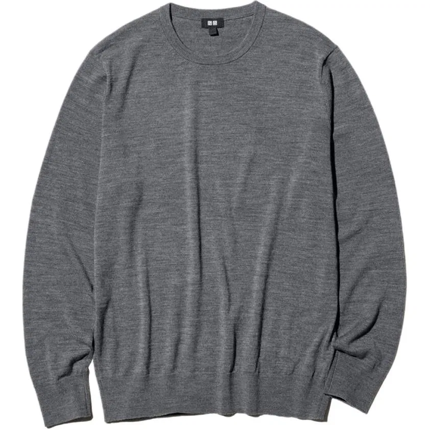 Мужской свитер с круглым вырезом Asphalt Gray UNIQLO