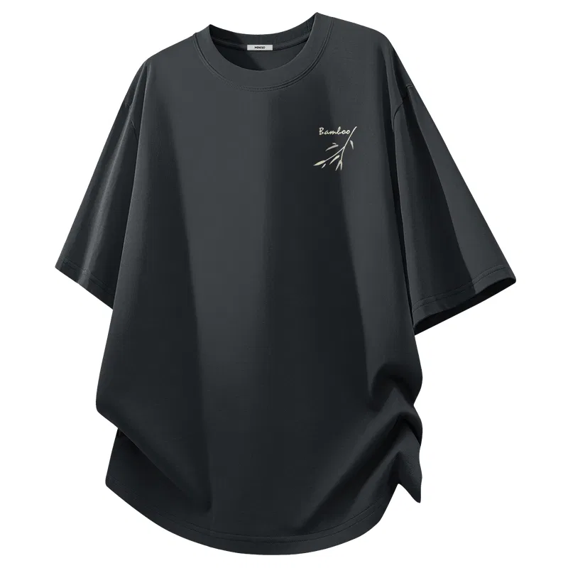 Детская футболка с принтом Bamboo Shadow Breeze Chest Logo MINISO, Dark Gray