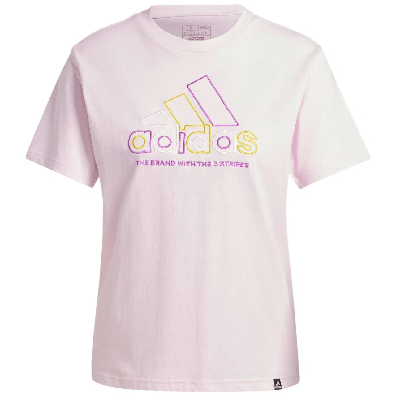 Женская хлопковая футболка ADIDAS Xpress Logo Adidas, Rosa — фото 4