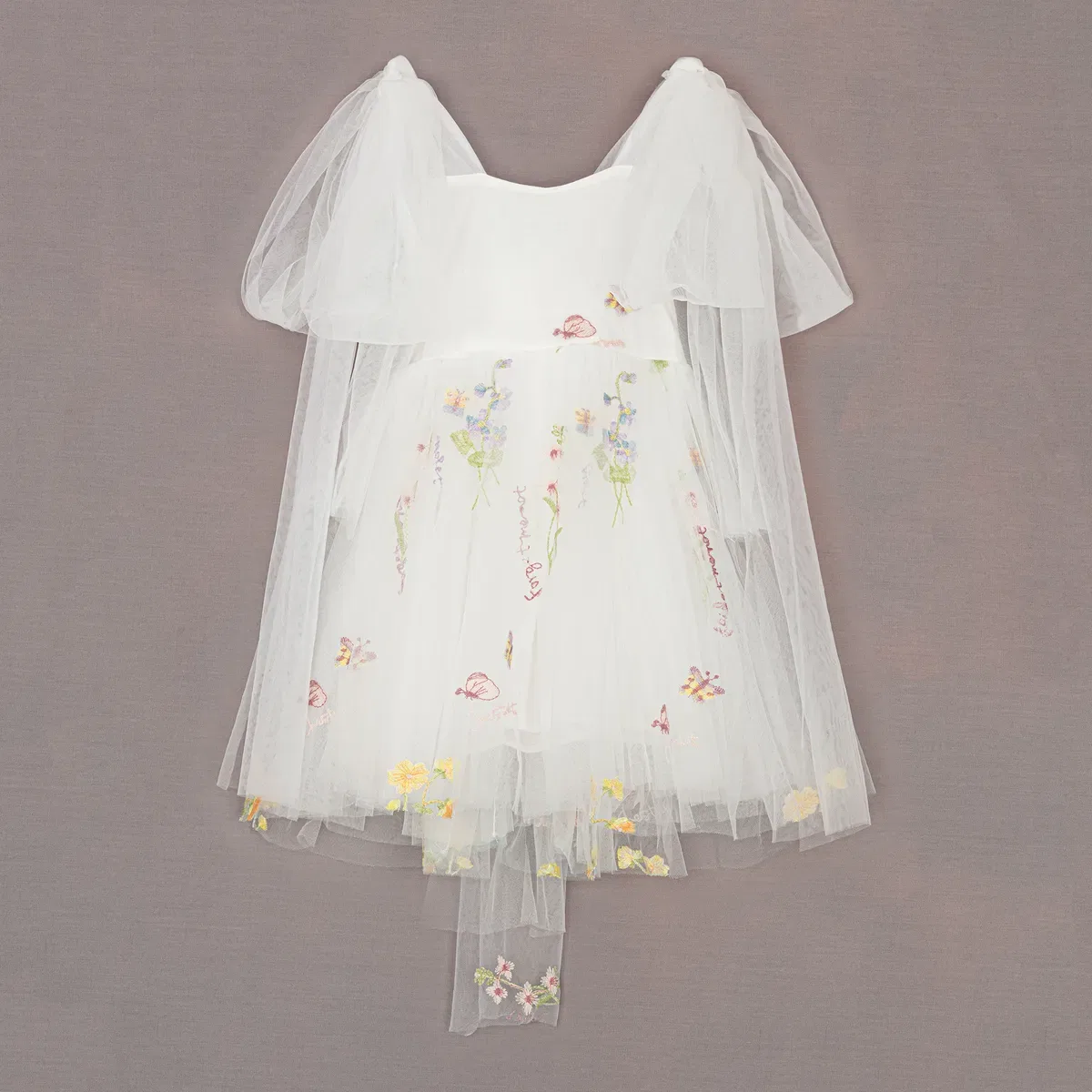 Детское платье с вышивкой Enchanted Angel Dress Uk Flower Girl Boutique, White — фото 4