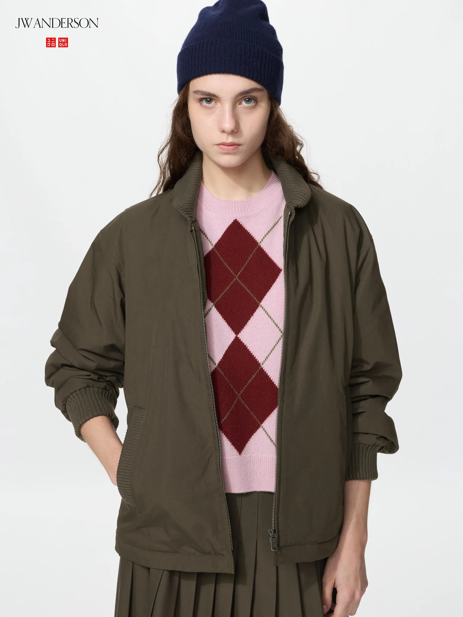 Куртка Uniqlo x JW Anderson с воротником в рубчик, 37 коричневый — фото 3