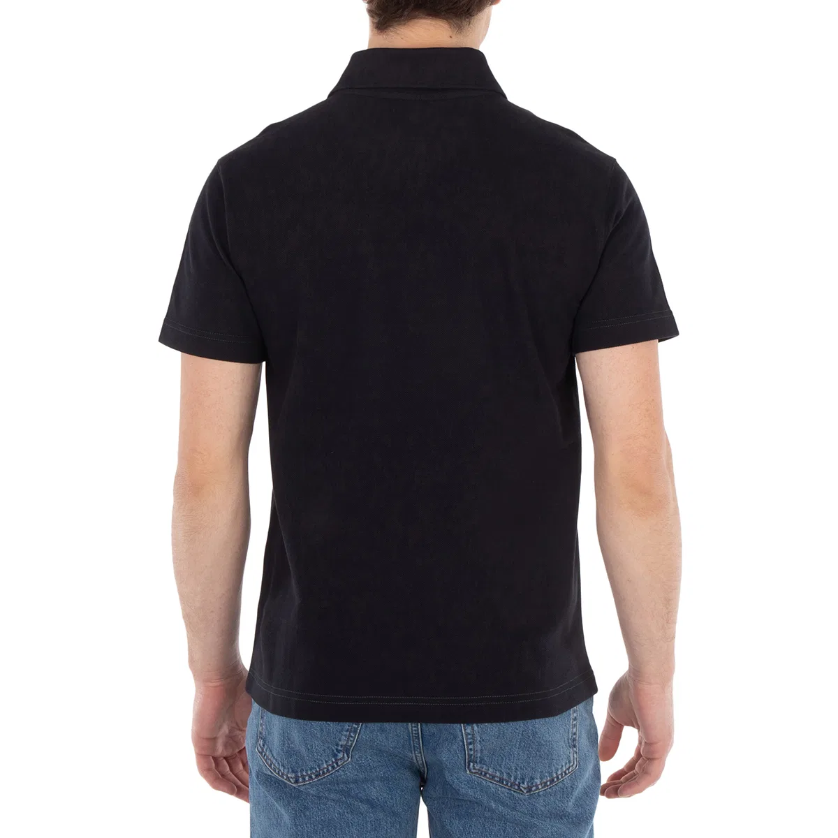 Поло из хлопка с вышитым логотипом Logo Embroidered Straight Hem Cotton Polo Shirt Burberry, Black — фото 3