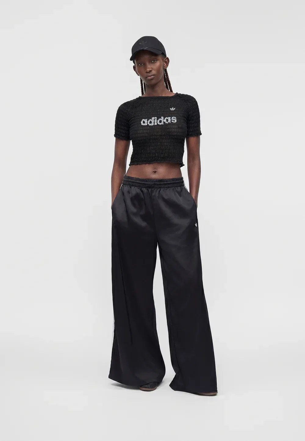 Футболка с присборенным принтом Adidas Originals, Black — фото 2