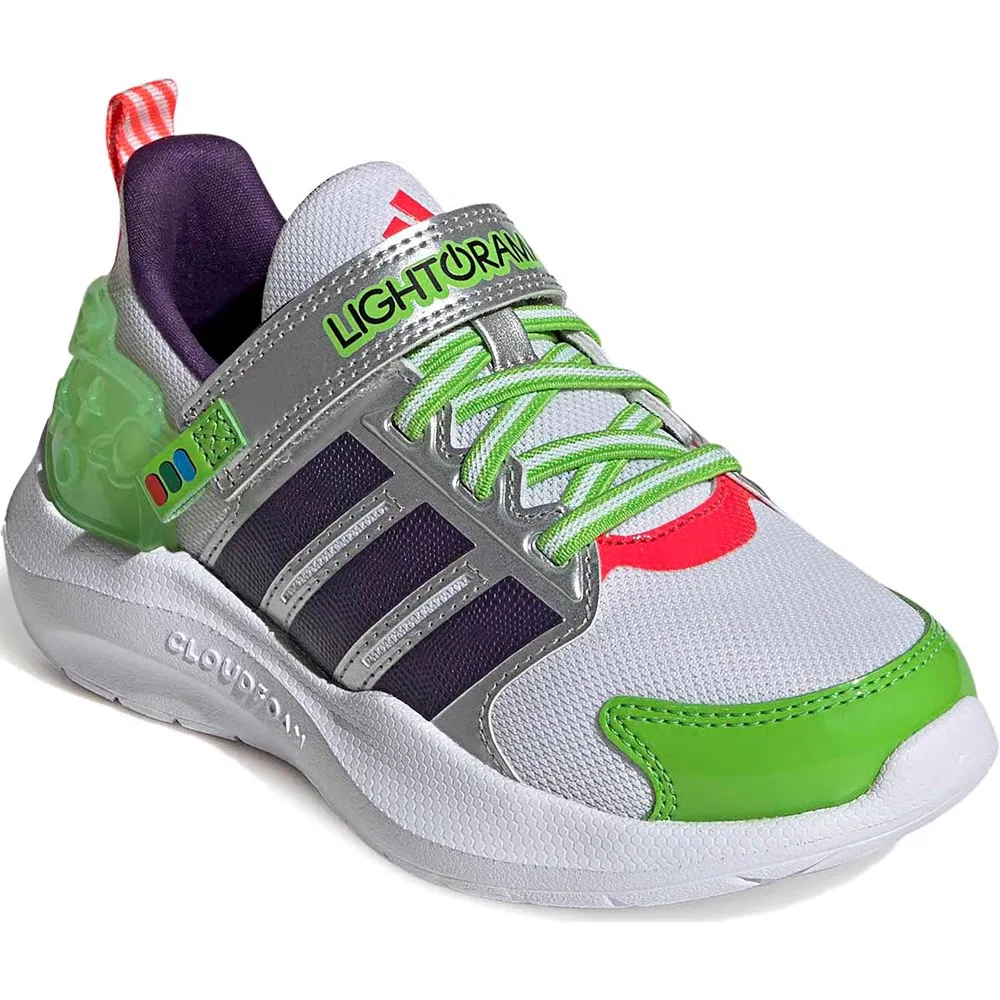 Детские кроссовки Lightorama Runner на эластичных шнурках Adidas, White/Purple/Red