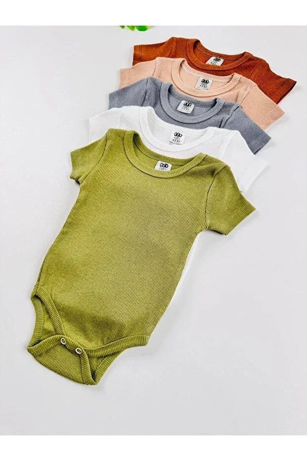 Детское боди-комбинезон с коротким рукавом комплект 5 шт Basics Efu Baby, Multicolor - 1 — фото 3