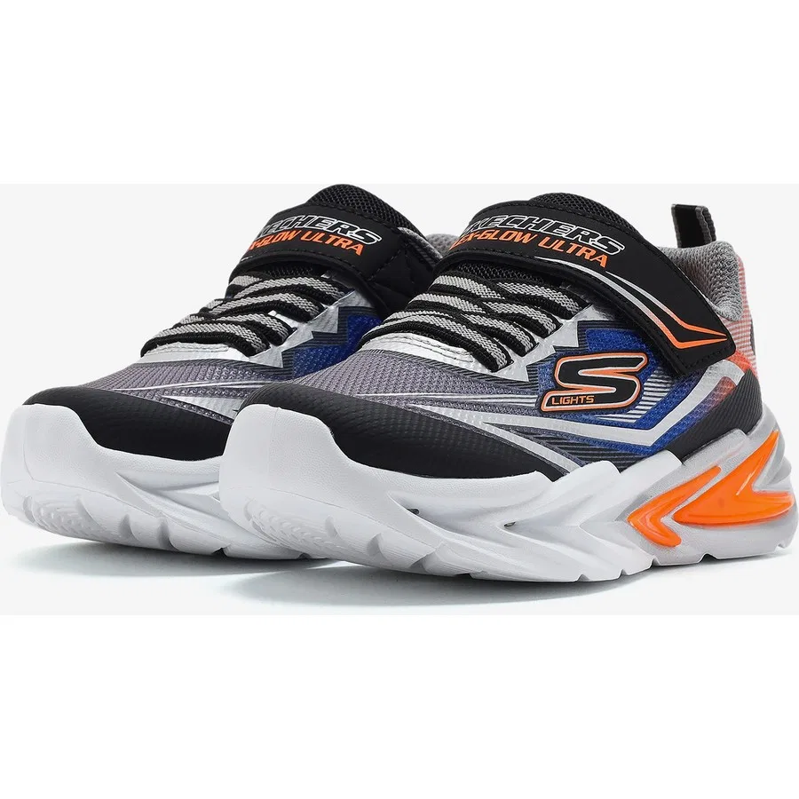Кроссовки с подсветкой Flexglow Ultra Skechers, Черно-серебристый — фото 3