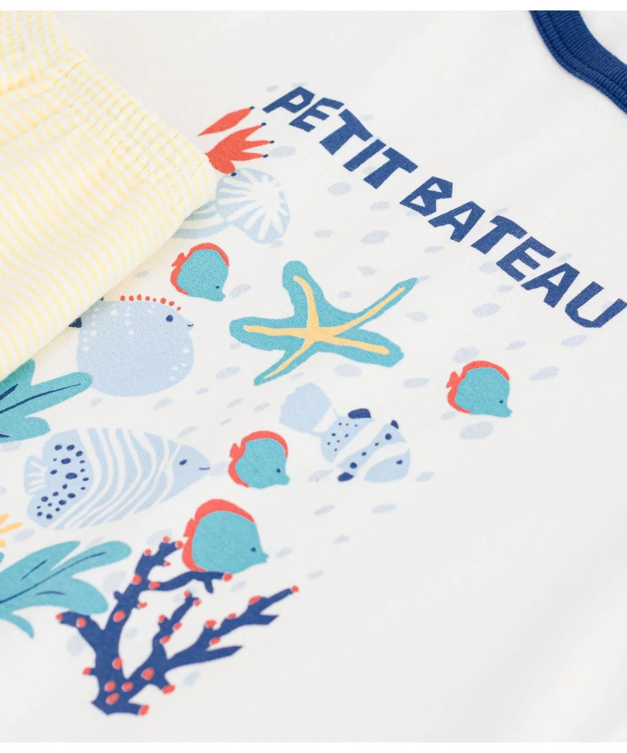 Детская пижама с принтом с коротким рукавом PETIT BATEAU, White — фото 4