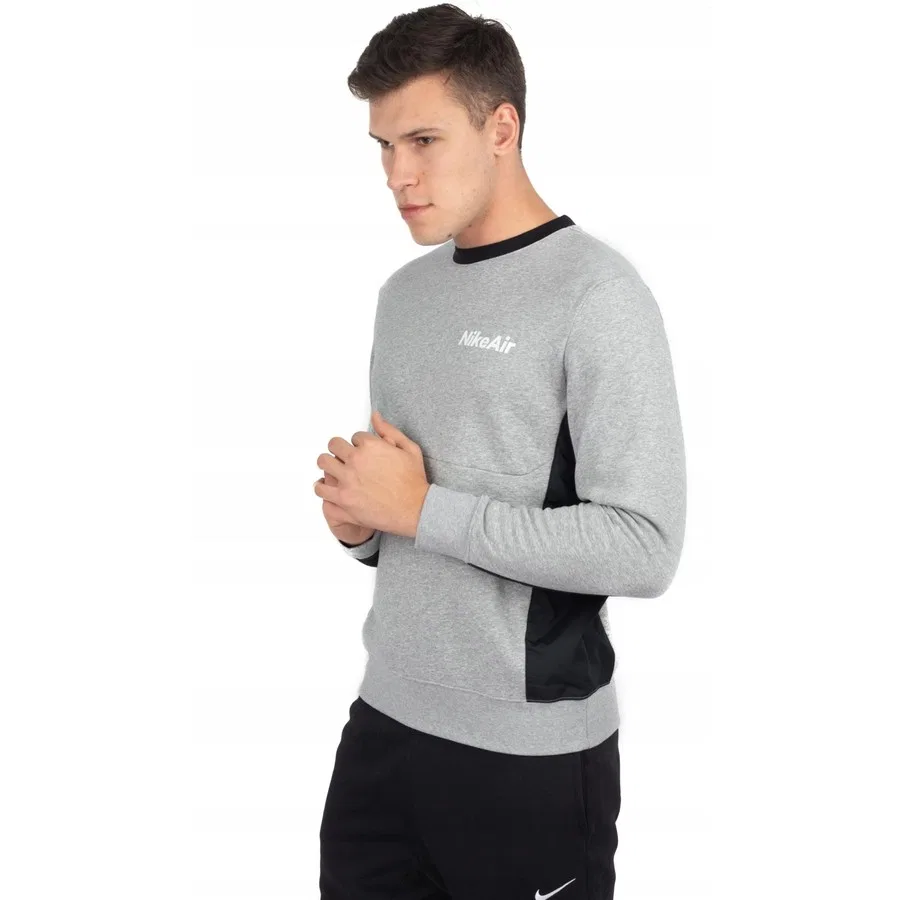Свитшот спортивный с длинным рукавом Nike Air Crew Fleece, Серый — фото 3