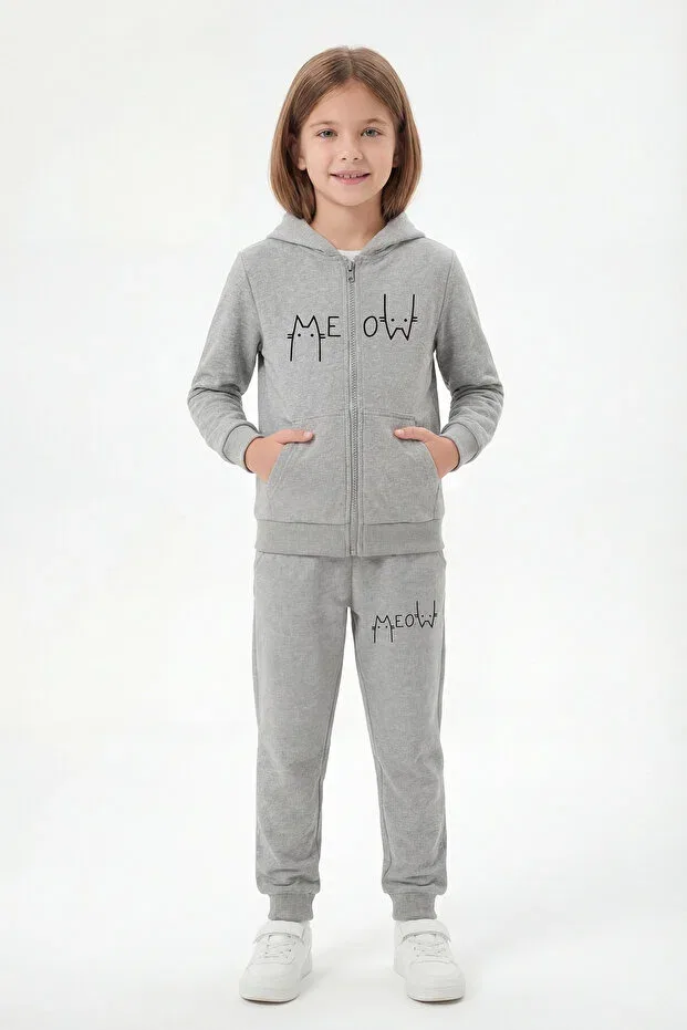 Детский спортивный костюм для девочек с принтом 6 предметов Panios Kids, Black-Grey-Navy Blue — фото 3