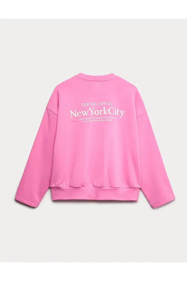 Детские свитшот для девочек с принтом New York City Printed Marks & Spencer, 142331