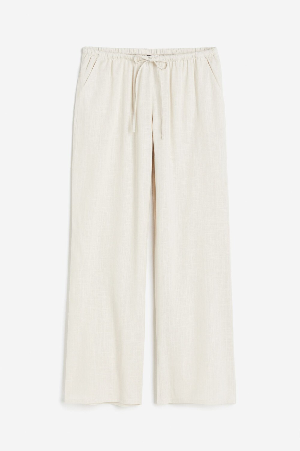 

Брюки H&M Linen-blend Pull-on, светло-бежевый