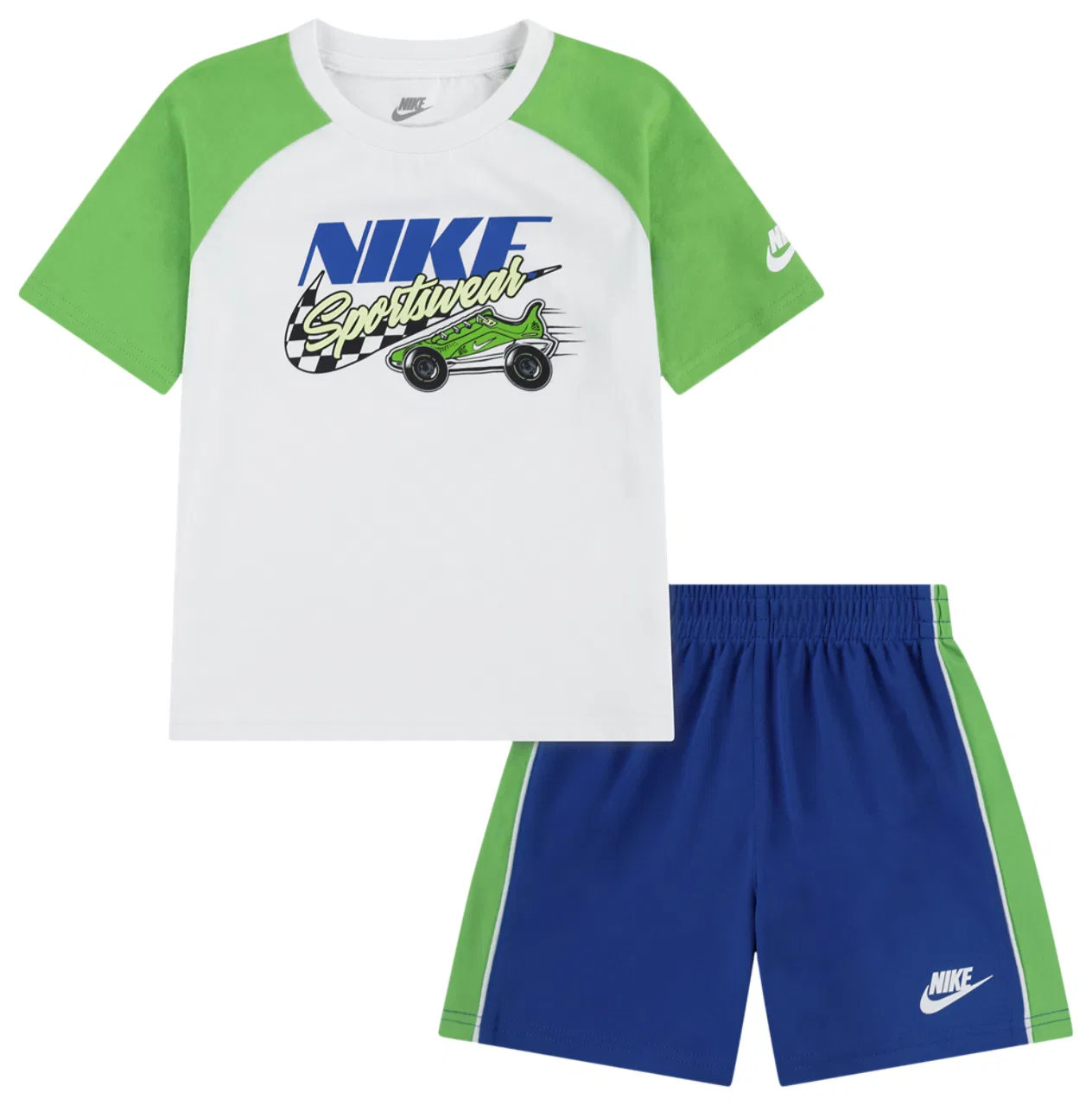 Детский спортивный комплект Nike NSW Victory Lap Set для мальчиков, зеленый/синий