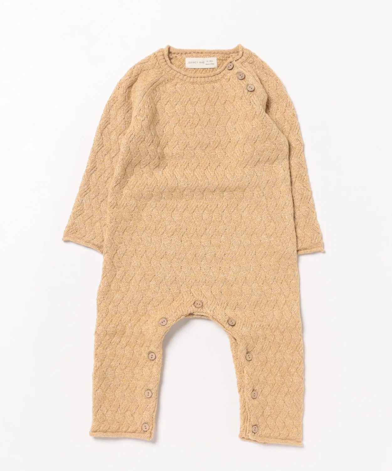 Детский трикотажный комбинезон-слинг с длинным рукавомCozy Heather Knit Jumpsuit Quincy Mae, Honey