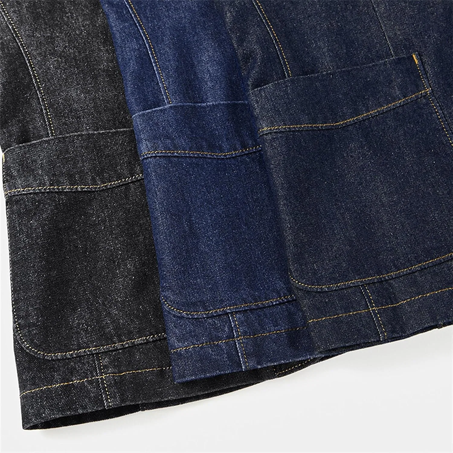 Мужское джинсовое пальто, с принтом, Slim Fit, чёрный — фото 2