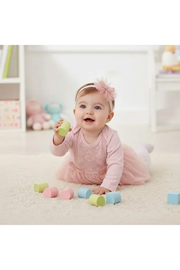 Детское платье для девочек с принтом Miniborn, Powder — фото 3