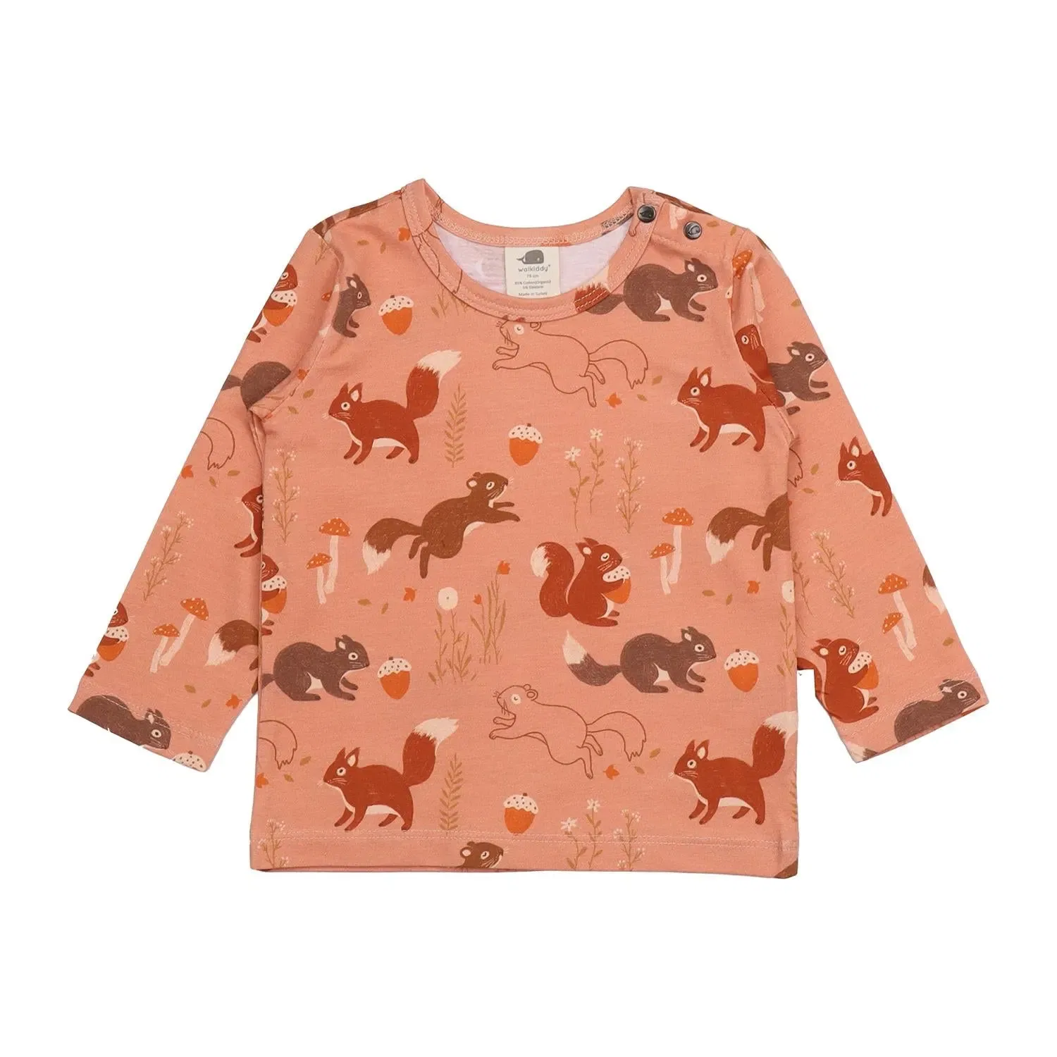 Лонгслив с принтом Tiny Squirrels-Shirt Walkiddy, белый