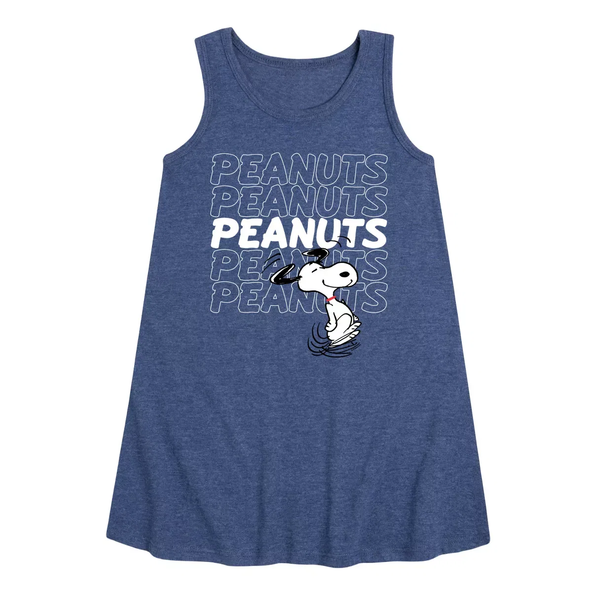 Детское платье-трапеция без рукавов Snoopy Repeat Peanuts, Heather Navy