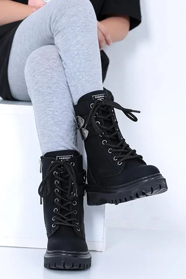 Детские ботинки для девочек на плоском ходу Lady Classy, Black — фото 4
