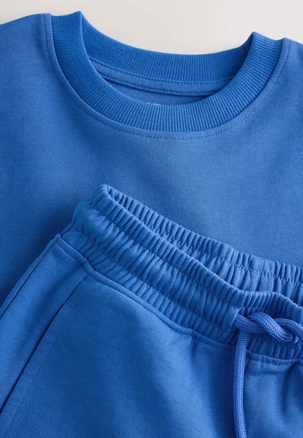 Брюки спортивные из хлопка и полиэстера Relaxed fit heavyweight set - tracksuit bottoms Next, синий — фото 4