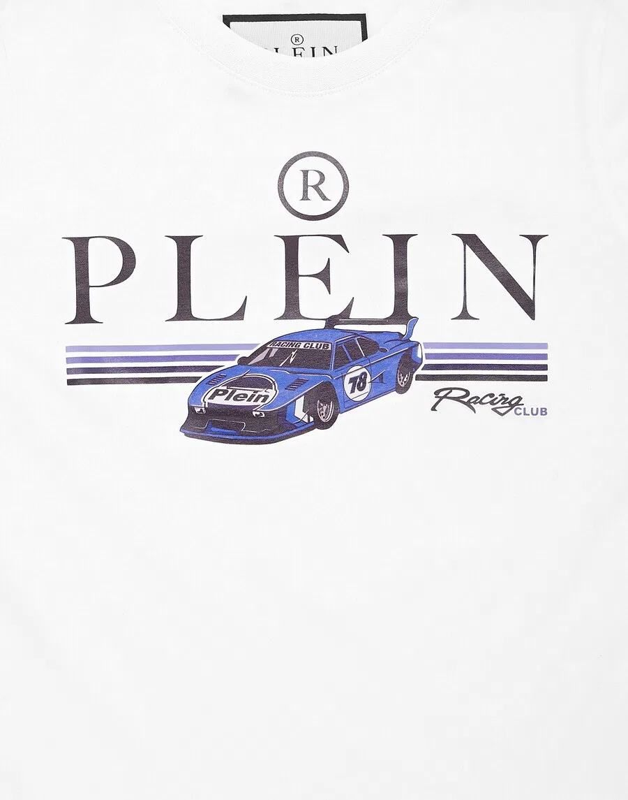 Футболка Philipp Plein 'Racing' белого цвета — фото 3