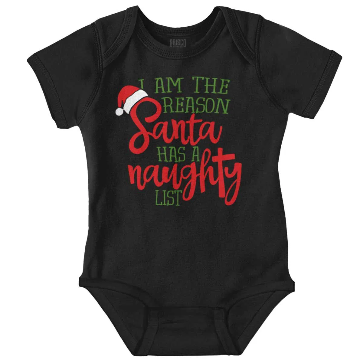 Детское боди-комбинезон с принтом The Reason Santa Has A Naughty List Brisco Brands, Black