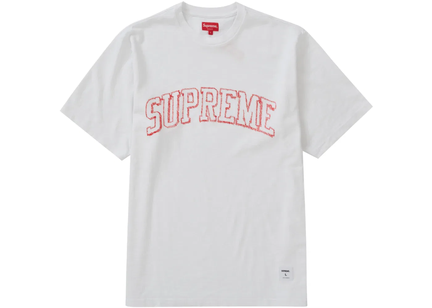 Мужская футболка с вышивкой Supreme Sketch, White