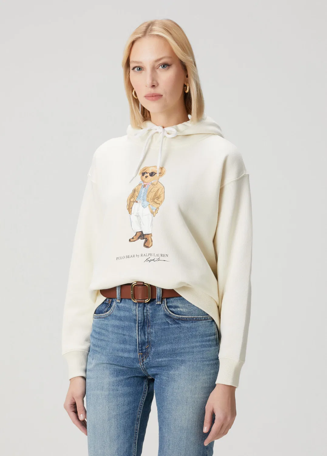 Свитшот с капюшоном Polo Ralph Lauren, кремовый