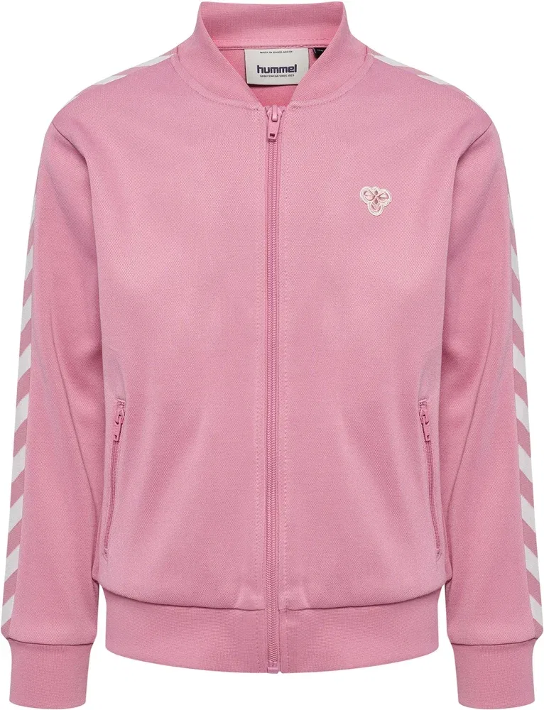 Тренировочная куртка детская на молнии Hmljr Archive Reg Poly Zip Hummel, розовый — фото 3