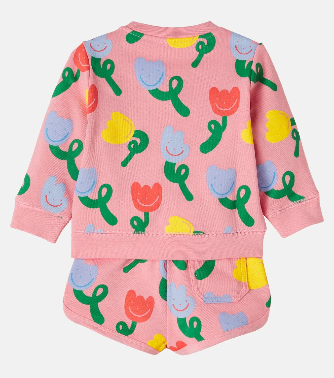 Комплект из свитшота и шорт хлопковый Stella Mccartney Kids, розовый — фото 3