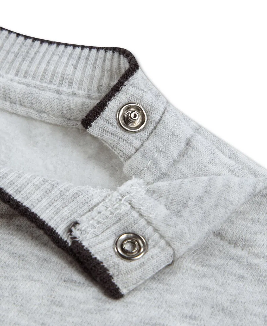 Комплект лонгслив и брюк для мальчика, с капюшоном, из хлопка abercrombie kids, Light Grey Heather — фото 3
