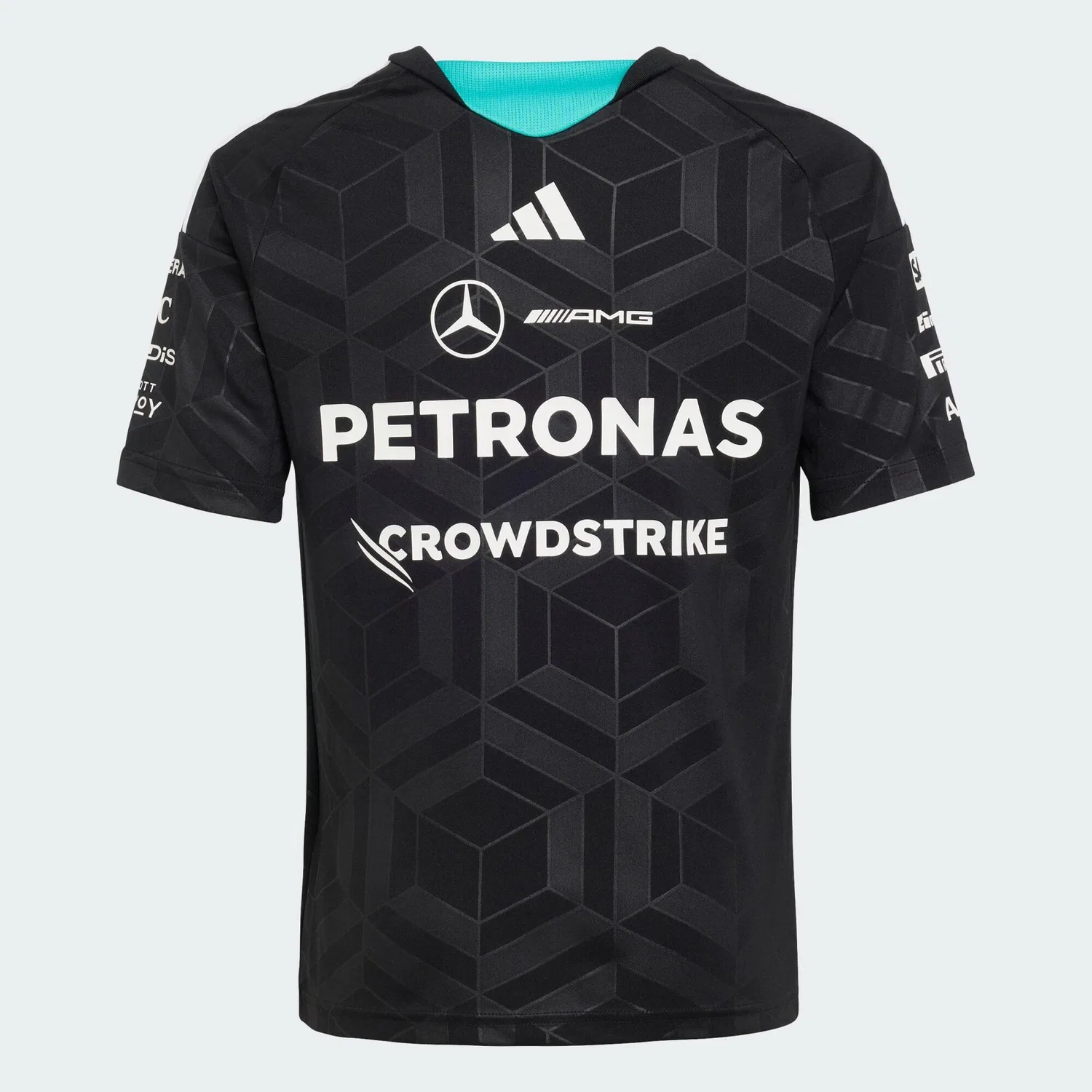 Детское футболка-поло с длинным рукавом Mercedes-AMG Petronas Formula 1 Team Fahrertrikot Adidas, Schwarz — фото 3